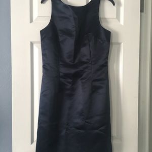 Navy satin dress from Max and Cleo